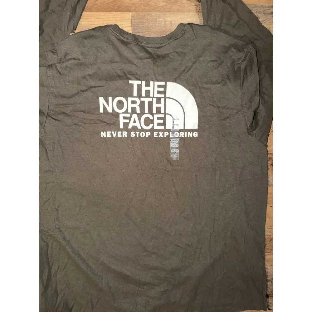 The north face men’s New long sleeve green t shirts